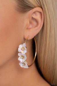 Earrings Hoop,Gold,Iridescent,Ethereal Embellishment Gold ✧ Iridescent Hoop Earrings