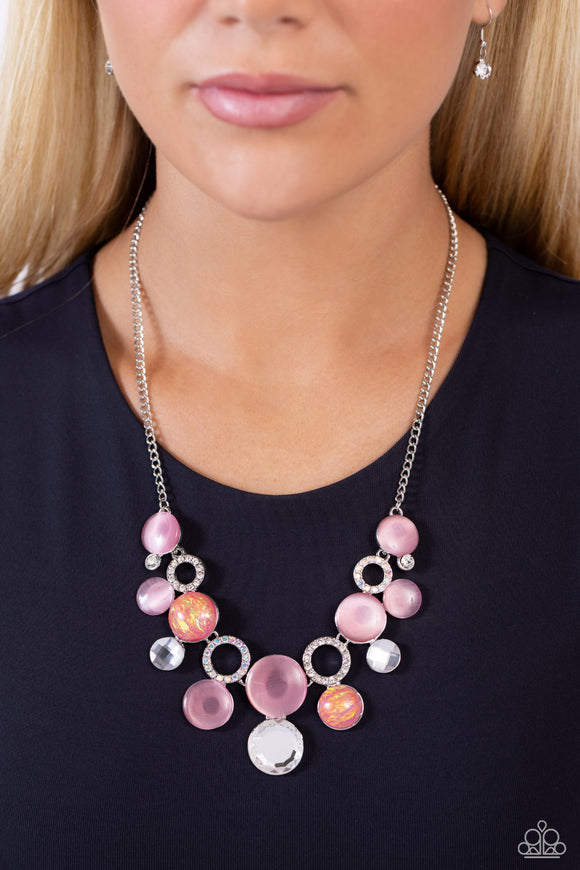 Corporate Color Pink ✧ Iridescent, Opalescent, & Cat's Eye Necklace