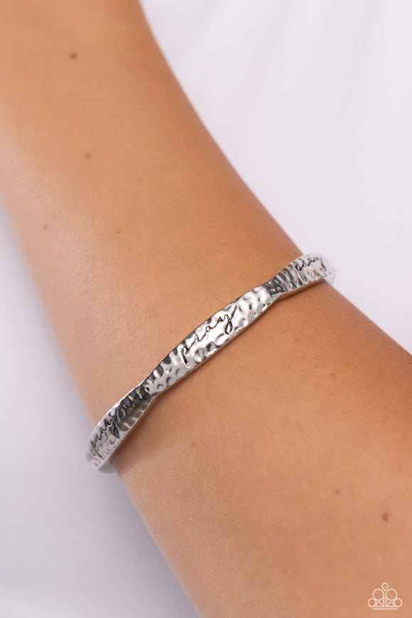 Pray, He is There Silver ✧ Bangle Bracelet