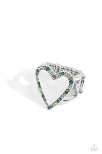 Blue,Green,Hearts,Ring Wide Back,Valentine's Day,Smitten Shimmer Green ✧ Heart Ring