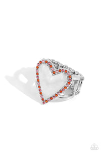 Hearts,Orange,Pink,Ring Wide Back,Valentine's Day,Smitten Shimmer Orange ✧ Heart Ring