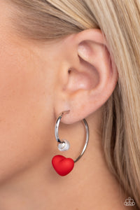 Earrings Hoop,Hearts,Red,Valentine's Day,Romantic Representative Red ✧ Heart Hoop Earrings
