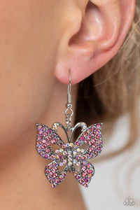 Butterfly,Earrings Fish Hook,Iridescent,Pink,Sets,Bejeweled Breeze Pink ✧ Iridescent Butterfly Earrings
