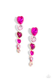 Cascading Casanova Pink✧ Heart Iridescent Post Earrings