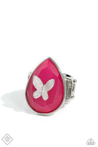 Butterfly,Glimpses of Malibu,Pink,Ring Wide Back,In Plain BRIGHT Pink ✧ Butterfly Ring