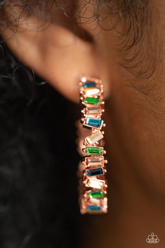 Effortless Emeralds Copper ✧ Hoop Earrings