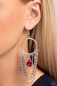 Earrings Fish Hook,Red,Cascading Clash Red ✧ Earrings