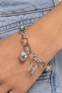 Bracelet Clasp,Initial,White,Guess Now Its INITIAL White - H ✧ Bracelet