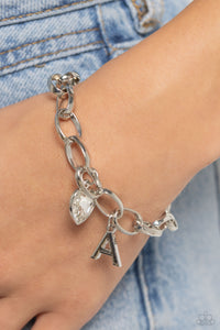 Bracelet Clasp,Initial,White,Guess Now Its INITIAL White - A ✧ Bracelet