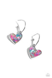 Shell Signal Pink ✧ Heart Hoop Earrings