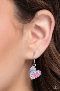 Earrings Hoop,Hearts,Light Pink,Pink,Valentine's Day,Shell Signal Pink ✧ Heart Hoop Earrings