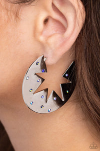Blue,Earrings Hoop,Silver,Stars,Starry Sensation Blue ✧ Star Hoop Earrings