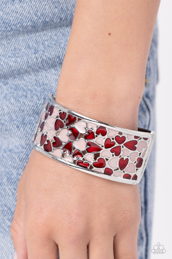 Penchant for Patterns Red ✧ Heart Hinged Bracelet