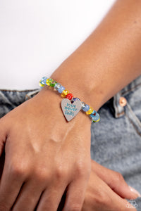 Bracelet Stretchy,Hearts,Inspirational,Multi-Colored,Unstoppable Love Multi ✧ Stretch Bracelet