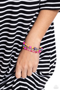 Bracelet Stretchy,Gray,Multi-Colored,Orange,Pink,Purple,Yellow,Confident Collision Silver ✧ Stretch Bracelet
