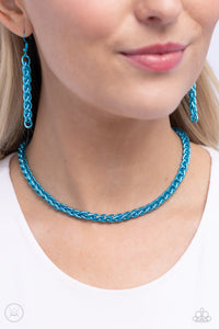 Blue,Necklace Choker,Necklace Short,Braided Battalion Blue ✧ Choker Necklace