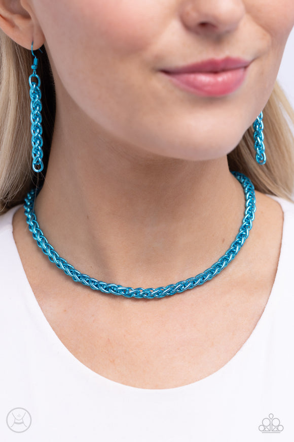 Braided Battalion Blue ✧ Choker Necklace