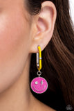 Personable Pizzazz Pink ✧ Smile Hoop Earrings