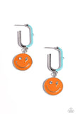 Personable Pizzazz Orange ✧ Smile Hoop Earrings