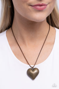 Brass,Hearts,Necklace Short,Valentine's Day,CORDED Love Brass ✧ Heart Necklace
