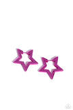 In A Galaxy STAR, STAR Away Pink ✧ Hinged Hoop Earrings