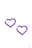 Loving Legend Purple ✧ Heart Hinged Hoop Earrings