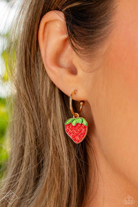 Earrings Hoop,Gold,Red,Sunset Sightings,Fashionable Fruit Gold ✧ Hoop Earrings