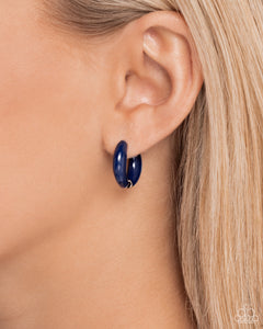 Blue,Earrings Hinged Hoop,Pivoting Paint Blue✧ Hinged Hoop Earrings