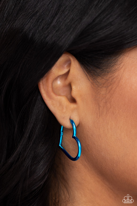 Loving Legend Blue ✧  Heart Hinged Earrings