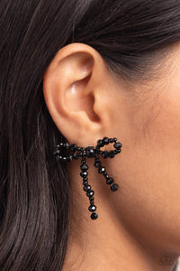 Black,Earrings Post,Favorite,The BOW Must Go On Black ✧ Post Earrings