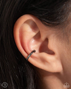 Black,Earrings Ear Cuff,Gunmetal,Barbell Beauty Black ✧ Cuff Earrings