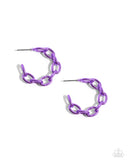 Colorful Cameo Purple ✧ Hoop Earrings