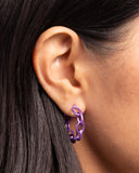 Colorful Cameo Purple ✧ Hoop Earrings