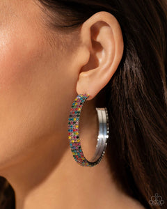 2024 EMP Exclusive,Earrings Hoop,Exclusive,Multi-Colored,Stacked Symmetry Multi ✧ Hoop Earrings