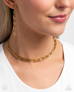 Gold,Necklace Choker,Necklace Short,Monochromatic Marvel Gold ✧ Choker Necklace
