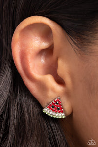Earrings Post,Favorite,Green,Red,Watermelon Slice Red ✧ Post Earrings