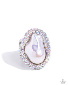 Empower Me Pink,Exclusive,Iridescent,Ring Wide Back,White,Opulent Ocean White ✧ Iridescent Ring