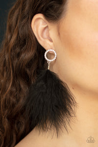 Earrings Feather,Earrings Post,BOA Down Black ✧ Feather Post Earrings