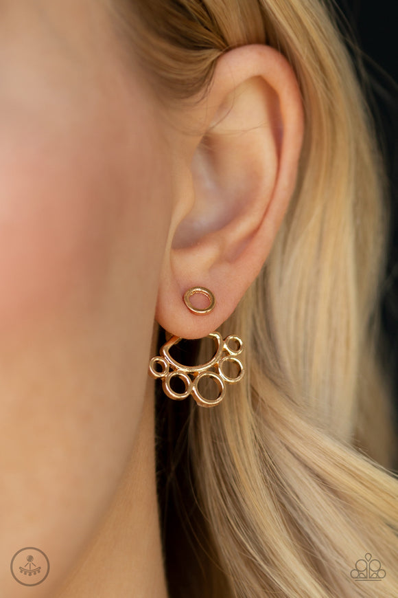 Completely Surrounded Gold ✧ Post Jacket Earrings Post Jacket Earrings