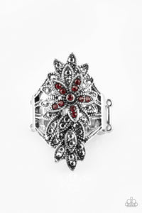 Red,Ring Wide Back,Formal Floral Red ✧ Ring