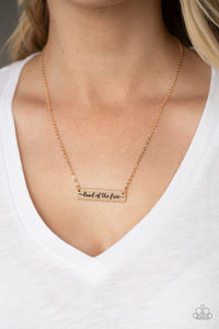 Gold,Necklace Short,Patriotic,Land Of The Free Gold ✧ Necklace