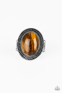 Brown,Ring Wide Back,Tiger's Eye,Outdoor Oasis Brown ✧ Ring