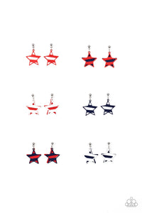 4thofJuly,Blue,Red,SS Earring,White,4th of July Star Starlet Shimmer Earrings