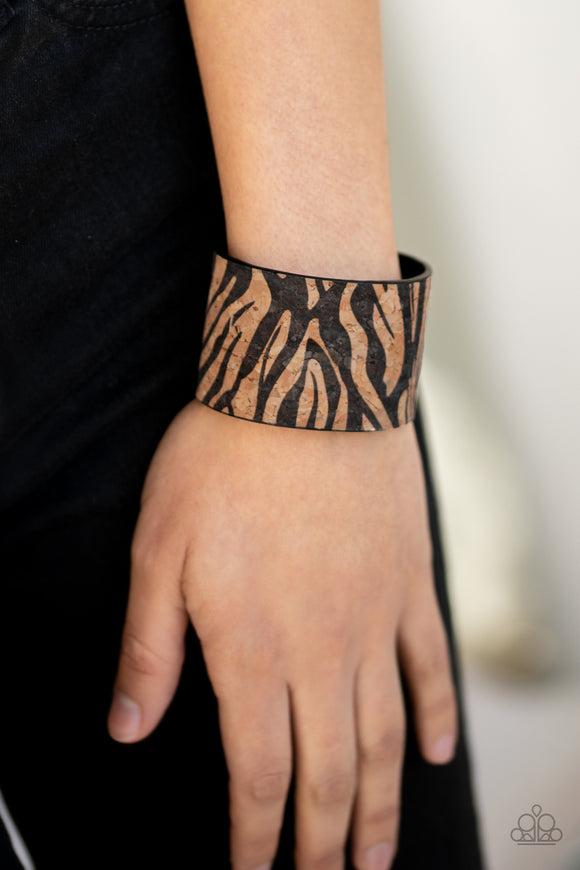 Zebra Zone Black ✧ Cork Bracelet Bracelet