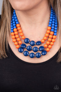 Blue,Multi-Colored,Necklace Short,Orange,Beach Bauble Blue ✧ Necklace
