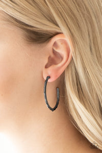 Black,Earrings Hoop,Danger Zone Black ✧ Hoop Earrings