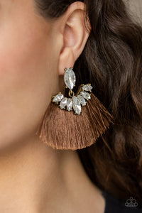Earrings Fringe,Earrings Post,Formal Flair Brown ✧ Fringe Post Earrings
