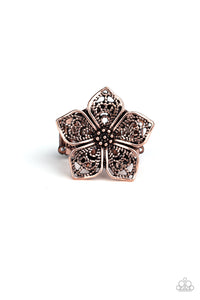 Copper,Ring Wide Back,Full Bloom Fancy Copper ✧ Ring