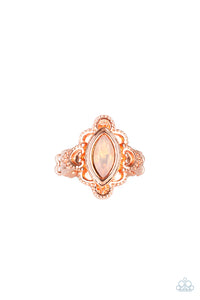 Copper,Ring Skinny Back,Glass Half-COLORFUL Copper ✧ Ring