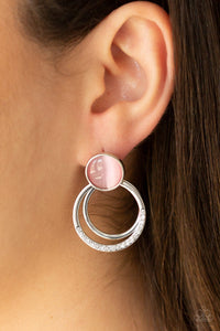 Cat's Eye,Earrings Post,Light Pink,Pink,Glow Roll Pink ✧ Post Earrings